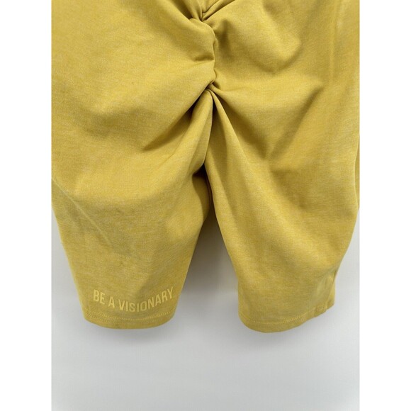 Gymshark Women High Rise Shorts Yellow Small Ruched Butt Pockets - Picture 3 of 3